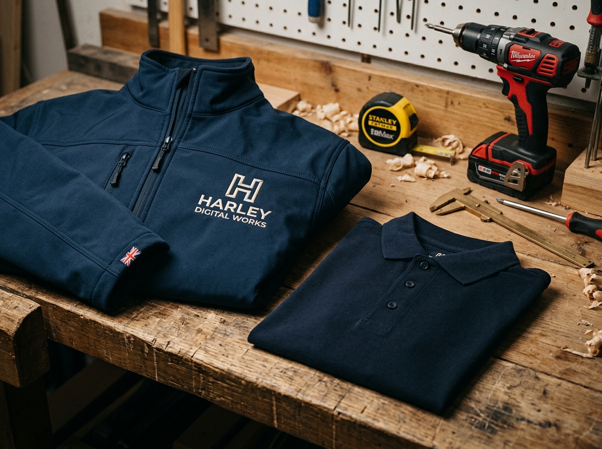 Harley Digital Works Trade Workwear Softshell Jacket & Polo Shirt